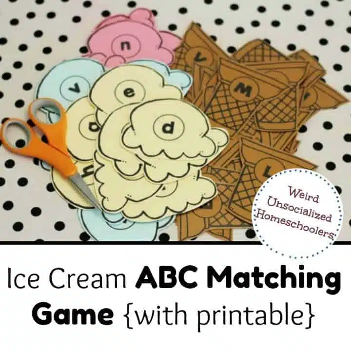 Ice Cream ABC Matching Game {with printable}