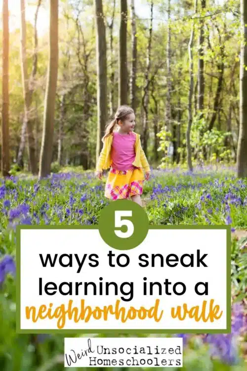 Learning opportunities are all around us. Try these ideas for low-key ways to sneak learning into a simple outing such as a walk around your neighborhood.