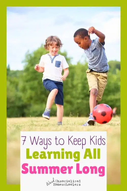 ways to keep kids learning all summer long - two boys playing soccer